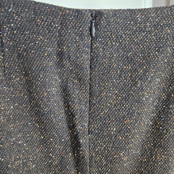 WILLI SMITH Brown Fully Lined Tweed Skirt Made in Italy Size 6 - Picture 10 of 13